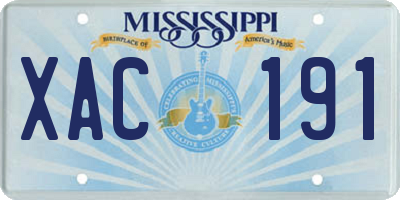 MS license plate XAC191
