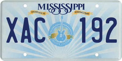 MS license plate XAC192