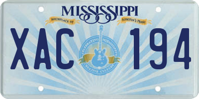 MS license plate XAC194