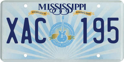 MS license plate XAC195