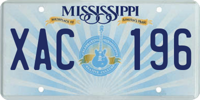 MS license plate XAC196