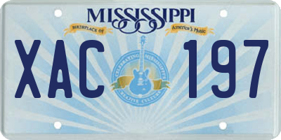 MS license plate XAC197
