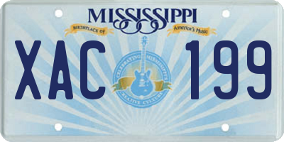 MS license plate XAC199