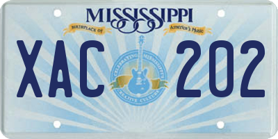 MS license plate XAC202