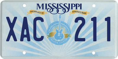MS license plate XAC211