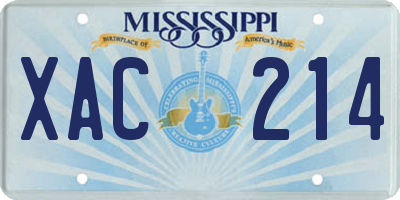 MS license plate XAC214