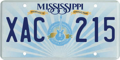 MS license plate XAC215