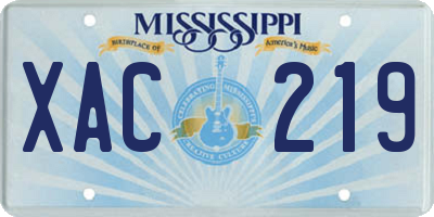 MS license plate XAC219
