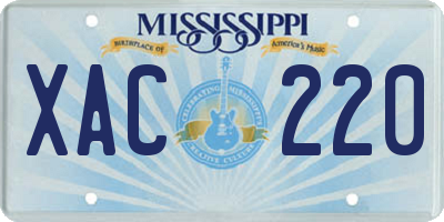 MS license plate XAC220