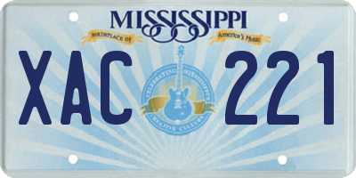 MS license plate XAC221