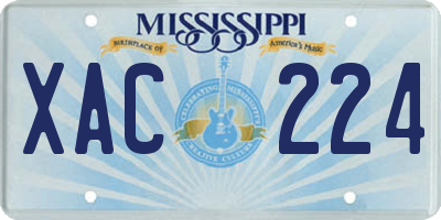 MS license plate XAC224
