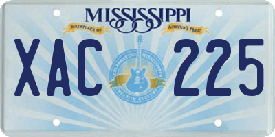 MS license plate XAC225
