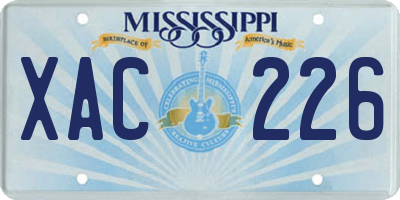 MS license plate XAC226