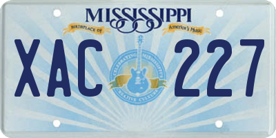 MS license plate XAC227