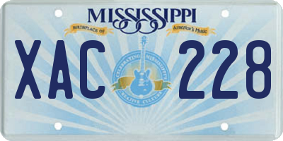 MS license plate XAC228