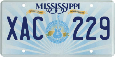 MS license plate XAC229