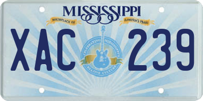 MS license plate XAC239