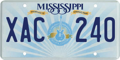 MS license plate XAC240
