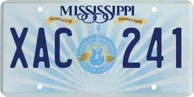 MS license plate XAC241