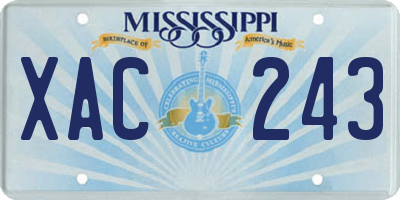 MS license plate XAC243