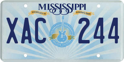 MS license plate XAC244