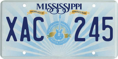 MS license plate XAC245