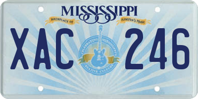 MS license plate XAC246