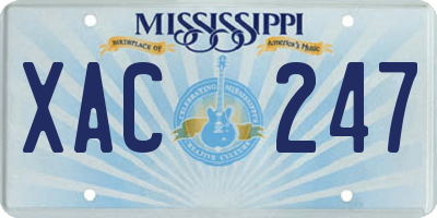 MS license plate XAC247