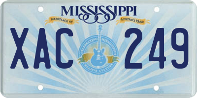 MS license plate XAC249