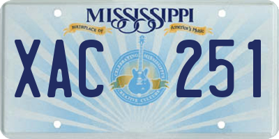 MS license plate XAC251