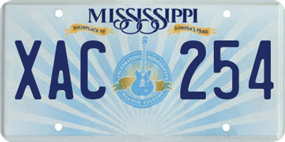 MS license plate XAC254