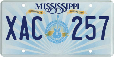 MS license plate XAC257