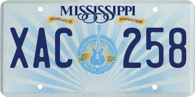 MS license plate XAC258
