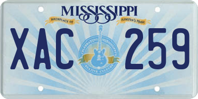 MS license plate XAC259