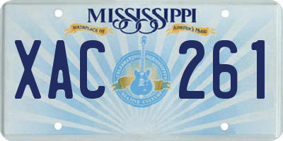 MS license plate XAC261