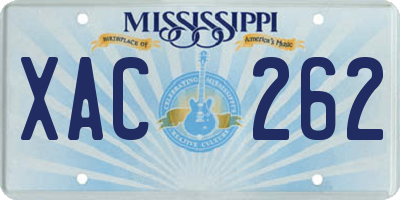 MS license plate XAC262