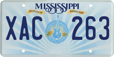 MS license plate XAC263