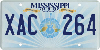 MS license plate XAC264