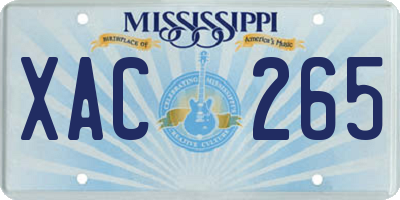 MS license plate XAC265