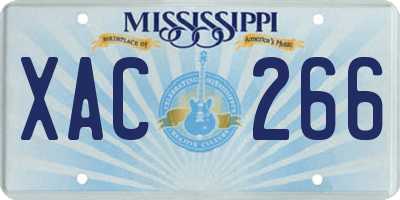 MS license plate XAC266