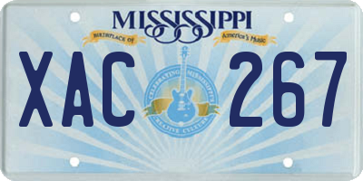 MS license plate XAC267