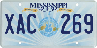 MS license plate XAC269