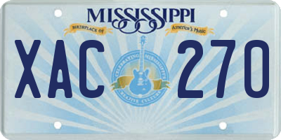 MS license plate XAC270
