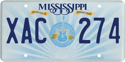 MS license plate XAC274