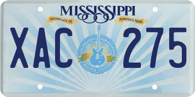 MS license plate XAC275