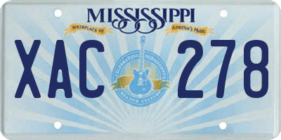 MS license plate XAC278