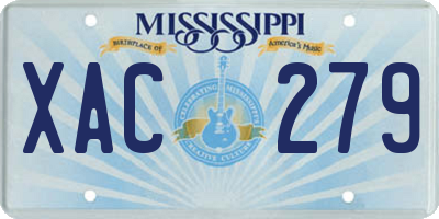 MS license plate XAC279