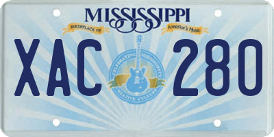 MS license plate XAC280