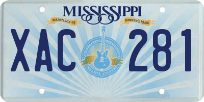 MS license plate XAC281