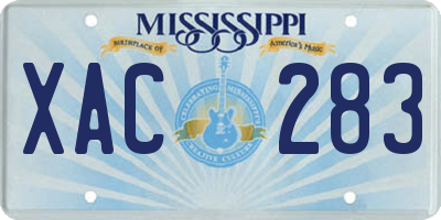 MS license plate XAC283